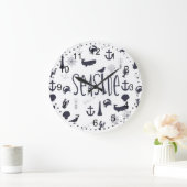 海辺航海の ラージ壁時計 (ホーム)