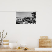 海辺、オレゴン州北部プロミネードビュー写真 ポスター (キッチン)