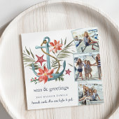 海辺 |スクエアホリデーフォトコラージュカード シーズンカード