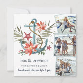 海辺 |スクエアホリデーフォトコラージュカード シーズンカード (正面)