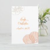 海辺/ピンクオレンジ/ ウェディング 招待状 (スタンド正面)