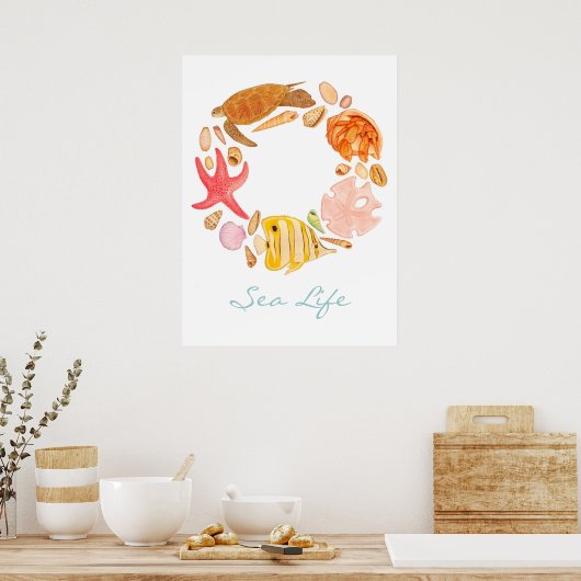 海辺 ポスター (キッチン)