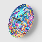 海辺 ラウンド壁時計 (傾斜)