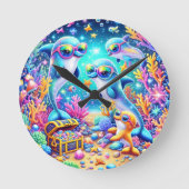 海辺 ラウンド壁時計 (正面)