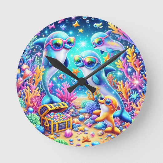 海辺 ラウンド壁時計 (正面)