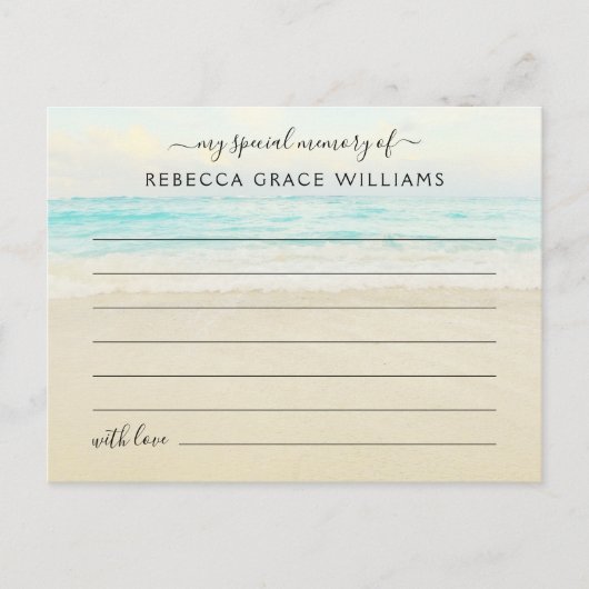 海辺 思い出の写真 追悼式 ポストカード (正面)