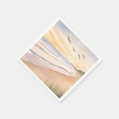 海辺 | 明るい水彩画 スタンダードカクテルナプキン (角)