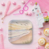 海辺 | 明るい水彩画 ペーパープレート (パーティー)