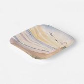 海辺 | 明るい水彩画 ペーパープレート (傾斜あり)