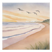 海辺 | 明るい水彩画 ポスター (正面)