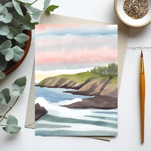 海辺 沿岸水絵を描色 ポストカード