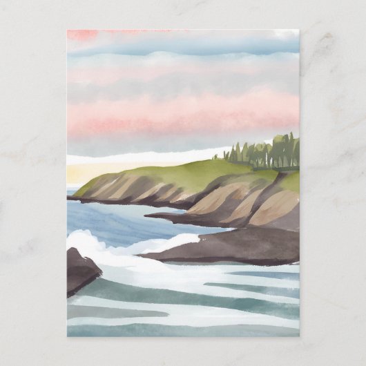 海辺 | 沿岸水絵を描色 ポストカード (正面)