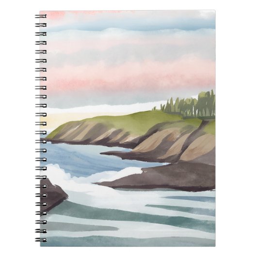 海辺 | 海岸の水彩画 ノートブック (正面)