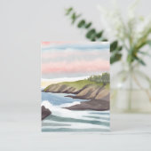 海辺 | 海岸の水彩画 ポストカード (スタンド正面)