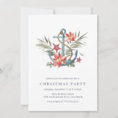 海辺 |航海のいかり沿岸のクリスマスパーティー 招待状 (正面)