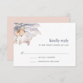 海辺 | Seashell RSVP航海のカード 出欠カード (正面/裏面)