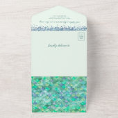 海造幣局の緑の人魚の赤ちゃんシャワーの下で オールインワン招待状 (外側)