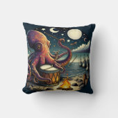 海遊辺キャンプファイアのタコの太鼓 クッション (正面)