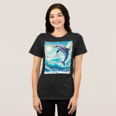 海遊：ドルフィンスプラッシュティー トライブレンドＴシャツ (正面全面)