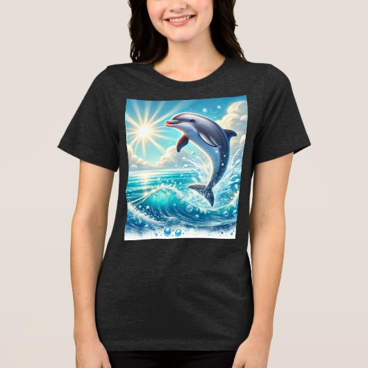 海遊：ドルフィンスプラッシュティー トライブレンドＴシャツ (正面)