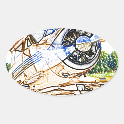 海運千鳥機ヴィンテージ機 楕円形シール (正面)