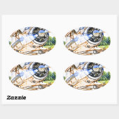 海運千鳥機ヴィンテージ機 楕円形シール (シート)