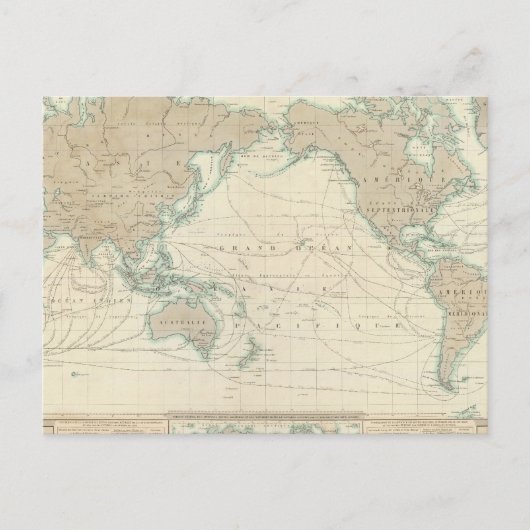 海運運河の世界地図 ポストカード (正面)