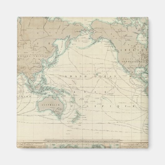 海運運河の世界地図 マグネット (正面)