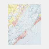 海都市NJ (1952年)のヴィンテージの地図 フリースブランケット (正面)