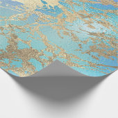 海金ゴールドマーブルパステルユニコーンアーバン抽象芸術 ラッピングペーパー (角)