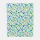 海錨およびロープパターン フリースブランケット (正面)