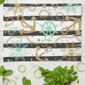 海錨パターン キッチンタオル (折り畳み)