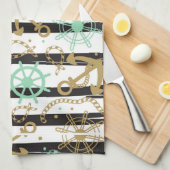 海錨パターン キッチンタオル (四つ折り)