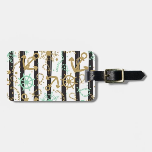 海錨パターン ラゲッジタグ (正面横)