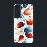 海開花 SAMSUNG GALAXY S22ケース<br><div class="desc">サンゴとティール（緑がかった色）花模様の波転がの暗いキャンバス。</div>