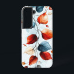 海開花 SAMSUNG GALAXY S22ケース<br><div class="desc">サンゴとティール(緑がかった色)花模様の波転がの暗いキャンバス。</div>