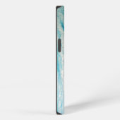 海青と白の抽象芸術 iPhoneケース (右側面)
