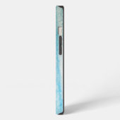 海青と白の抽象芸術 iPhoneケース (左側面)