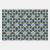 海青の幾何学模様No1 ラッピングペーパーシート (正面3)