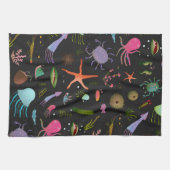 海面のクリッターパターン キッチンタオル (横)