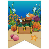 海面下のマンガ動物のパーティーバンティングバナー バンティングフラッグ (第1の旗)