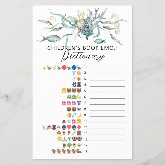 海面下の水彩絵文字ゲーム チラシ (正面)