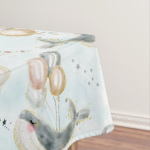 海面下の水彩青い鯨類海