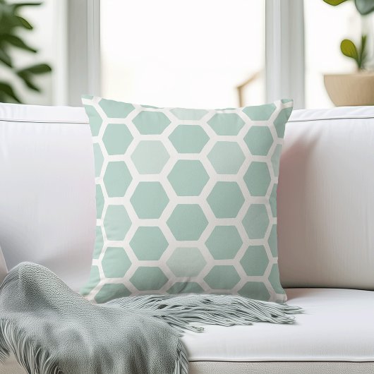 海面幾何六角パターン クッション