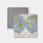 海面高さを示す世界地図 マグネット (正面/裏面)