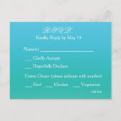 海風ウォーターカラーウェディングRSVP インビテーションポストカード (裏面)