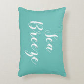 海風ビーチターコイズスクリプトアクセントピロー アクセントクッション (正面(垂直))