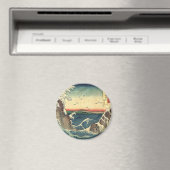 海風景日本の浮世絵素晴らし波 マグネット (インサイチュ (食洗機))