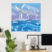海風発電用タービン ポスター (ホームオフィス)