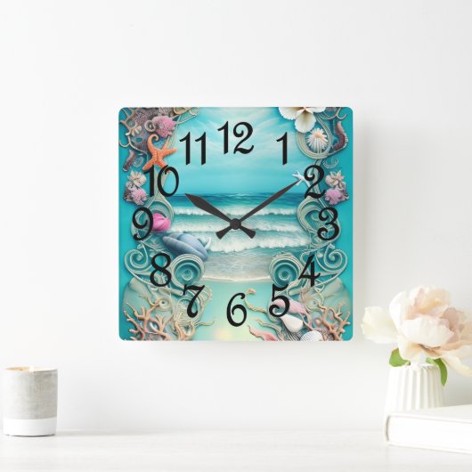 海風 スクエア壁時計 (ホーム)